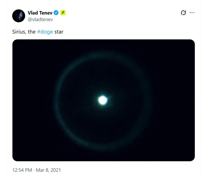 Vlad Tenev on X: Sirius, the #doge star